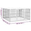 Dog Playpen 4 Panels Black 39.4"x19.7" Powder-coated Steel