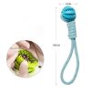 Dog Toys Treat Balls Interactive Hemp Rope Rubber Leaking Balls For Small Dogs Chewing Bite Resistant Toys Pet Tooth Cleaning Bite Resistant Toy Ball